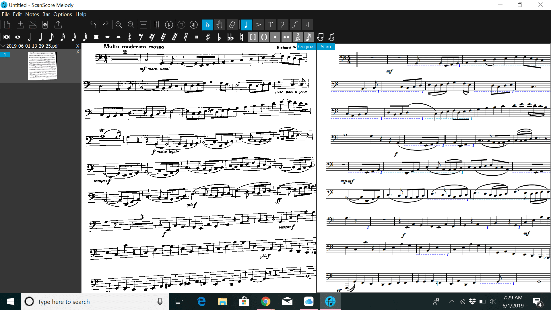 delete measures in musescore