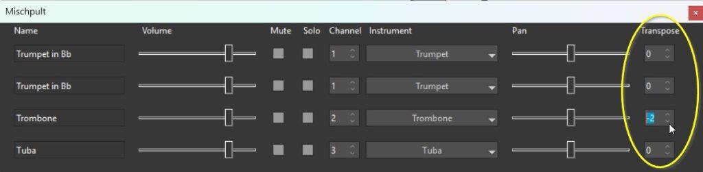 MixerTransposition New